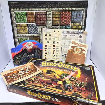 Vintage Hero Quest Board Game - Milton Bradley 1990