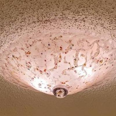 Murano Style Murrine Art Glass Flush Mount Ceiling Light Fixture Shade