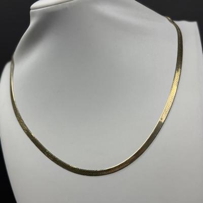 14K Gold 4.5mm Herringbone Chain Necklace - 20"