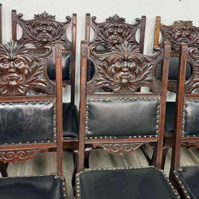 Antique Renaissance Revival Carved Wood Chairs 