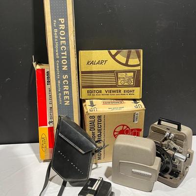 Kalart, Bell & Howell, Emdeko Projectors, Camera, Movie Screen Collection