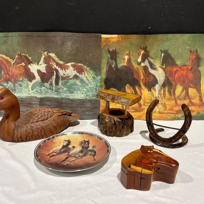 Dr JC Huber Canvasback, Horse Puzzle Box, Bradford Exchange Plate + More