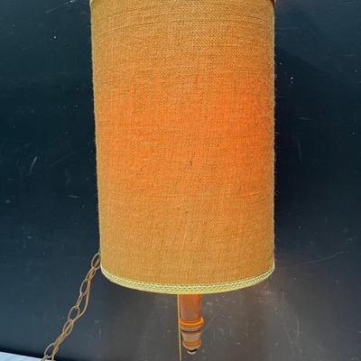 Mid Century Swag Lamp With Drum Shade