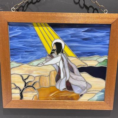 Stain Glass Window Of Jesus Praying