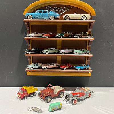 The Classic Cars Of The Fifties Wall Rack And Diecast Car Collection + Tonka and More