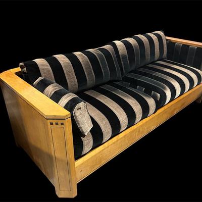Vintage Stickley Handcrafted Striped Sofa