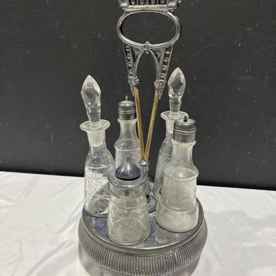 Vintage Antique Victorian Silverplated Cruet Set