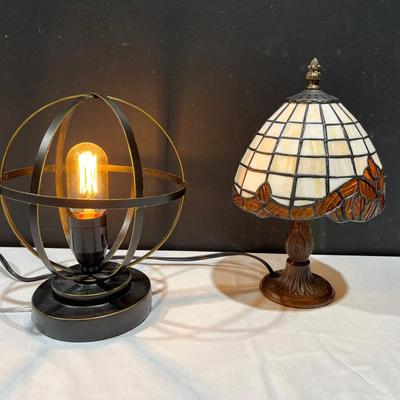 Industrial Edison Light Bulb Lamp And Tiffany Style Table Lamp