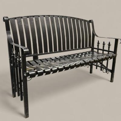 Black Metal Garden Bench 