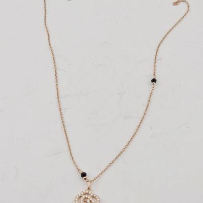 Sterling Silver Rose Gold Pendant & Necklace 
