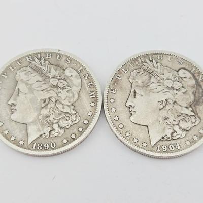 2 Morgan Silver Dollars