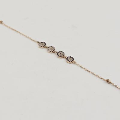 Sterling Silver Italian Rose Gold Bracelet 