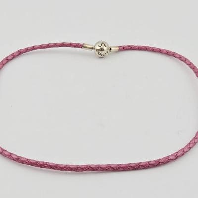 Sterling Silver Pandora Pink Rope Necklace 