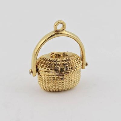 Sterling Silver Gold Vermeil Nantucket Basket Charm