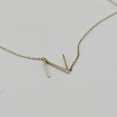 Sterling Silver Initial "N" Necklace 
