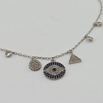 Sterling Silver Charm Type Pendant Necklace 