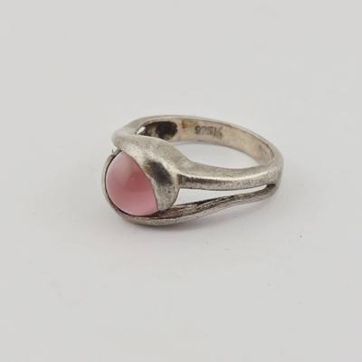 Sterling Silver Pink Removable Marble Ring