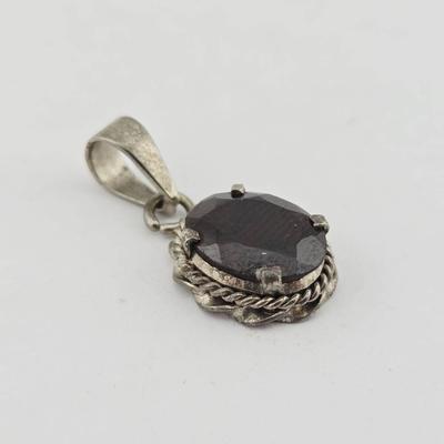 2.8 Carat Garnet Sterling Silver Pendant 