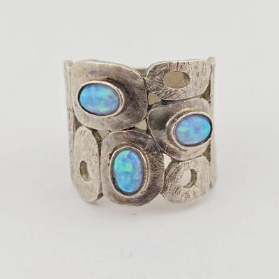 Sterling Silver Designer Opal Ring