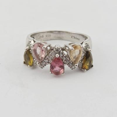 Sterling Silver Multi Gemstone Ring