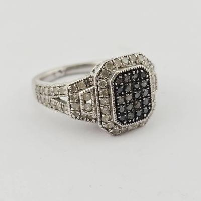 Sterling Silver Diamond Pave Ring