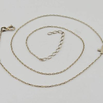 Sterling Silver Fine Link Cross Necklace 