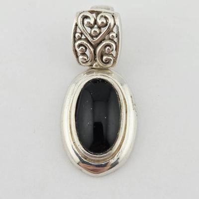 Sterling Silver Onyx Pendant 