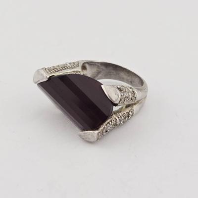 Sterling Silver Red Glass Ring