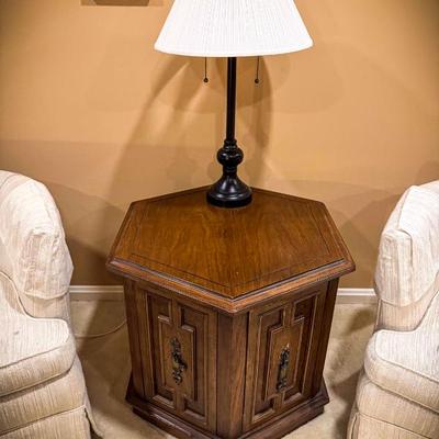 Unique hexagon shaped side table.