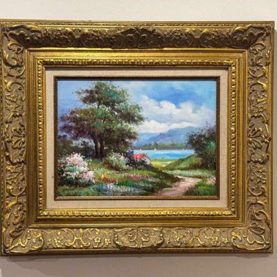 Beautiful original painting with ornate frame. 22" x 26"
