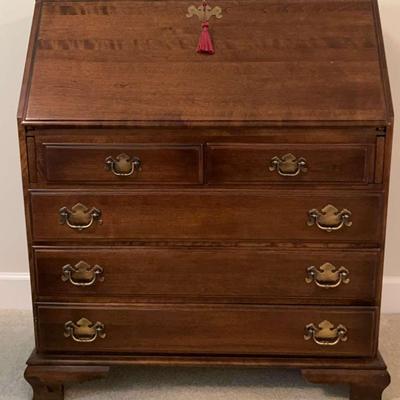 Ethan Allen Wooden Secretary Desk with Key