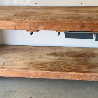 Solid Wood 6' Workbench with Storage Shelf