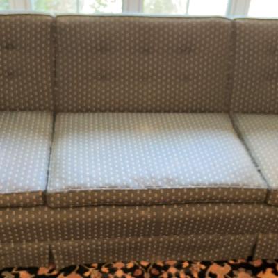 Upholstered Sofa in Blue Pattern