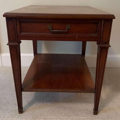 Heritage Wooden Side Table with Drawer and Shelf