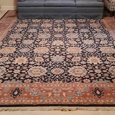 Large Fringed Floral Rug