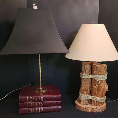Unique Table Lamps – Book Base & Rustic Wood Design