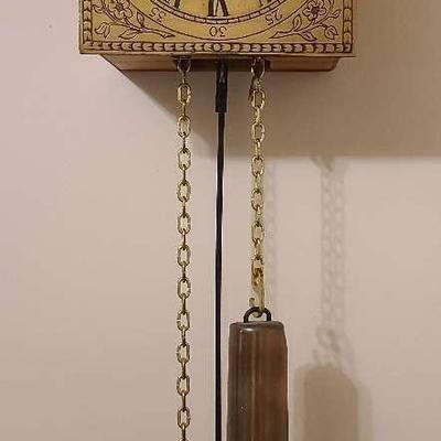 Brass Wall Clock with Chain