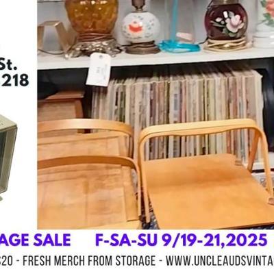 Sale Photo Thumbnail #33: Make plans to come by 9/19-21,, 2025! 80% of the store will be $2 - $20 or less! Or Shop Now for exclusive hand-picked and hard-to-find vintage online at https://UncleAudsVintage.com.shop! New items added online daily! In-Person Sale Days: Sept. 19 - 21, 