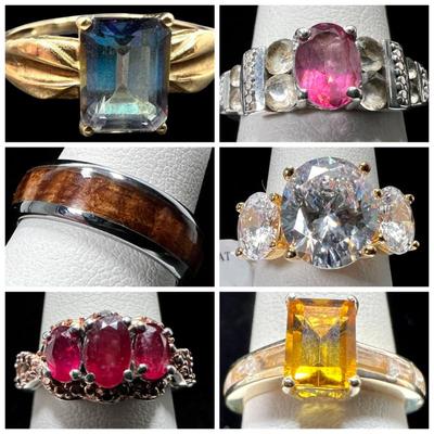 Solid 10K Ring, Silver Rings, Gemstones, Pono Woodworks Hawaiian KOA wood and... 