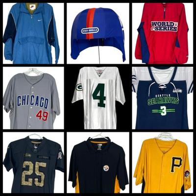 Vintage Sports Jerseys and the coolest helmet umbrella!