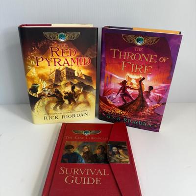 Rick Riordan Kane Chronicles Lot – The Red Pyramid, The Throne of Fire, Survival Guide (Hardcovers)