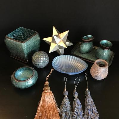 Decorative Home Accent Lot - Tassels, Mosaic Decor, Shell Dish & Star Sculpture 