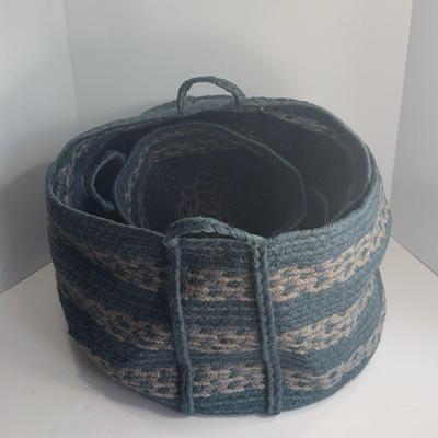 Nesting Woven Wool-Like Baskets - Three 