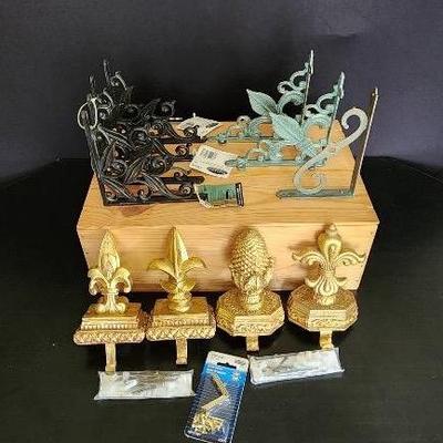 Shelf Brackets & Fleur-De-Lis Stocking Holders
