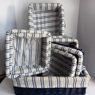 Collection Of 7 Nesting Blue Baskets 