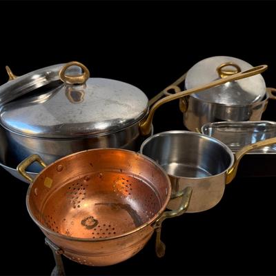 Vintage Cookware Collection – Stainless, Copper & Brass Handles