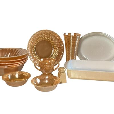 Vintage Fire King Peach Luster ware Pieces