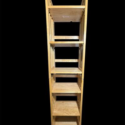 Tall, Blonde, Wood Bookshelf – Foldable