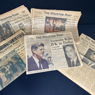 Circa 1963 Houston Post JFK Asassin Newspapers