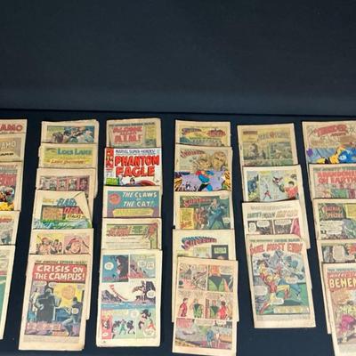 Vintage Comic Book Pieces - Stapled Pages And Covers  
